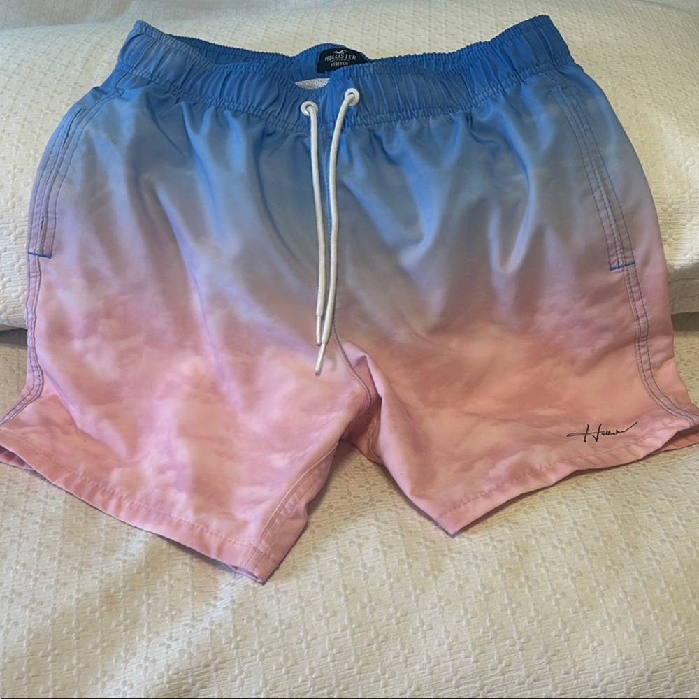 Hollister men’s pink and Blue bathing suit